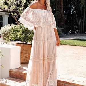 Vici lace off the shoulder dress